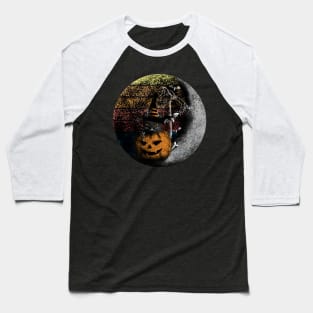 Vintage Halloween Pumpkin Cat Scene Baseball T-Shirt